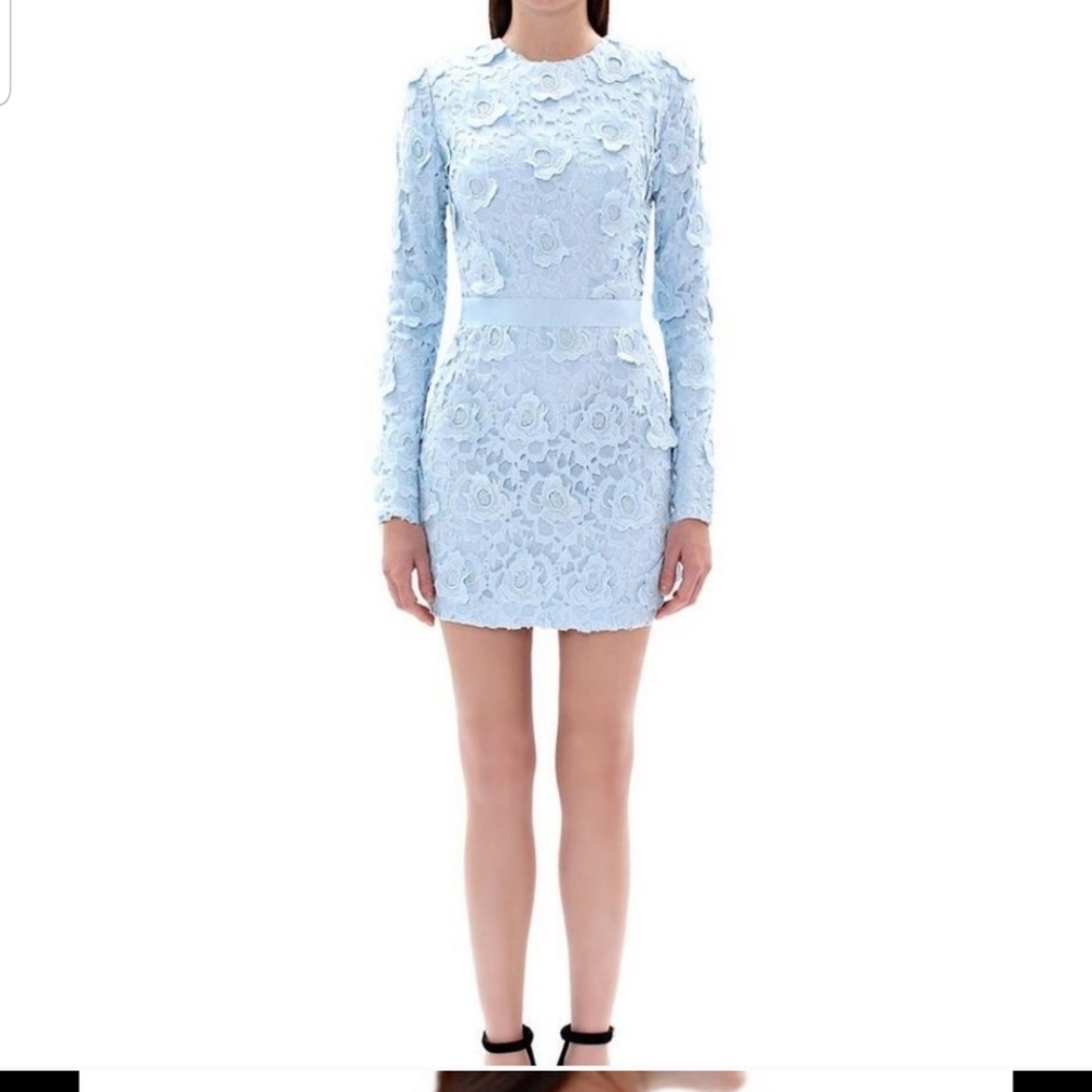 Cynthia Rowley  Sky Blue Rosette Lace open night out dress NWT!